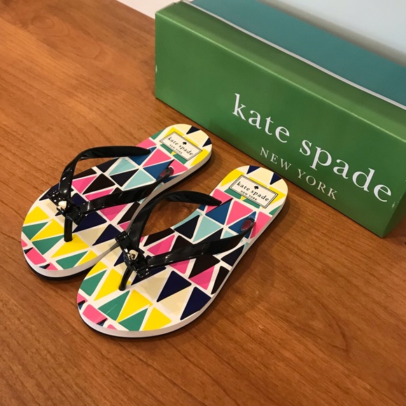 KATE SPADE Nimi Geometric Print Bow Flip Flop - Picture 3 of 5